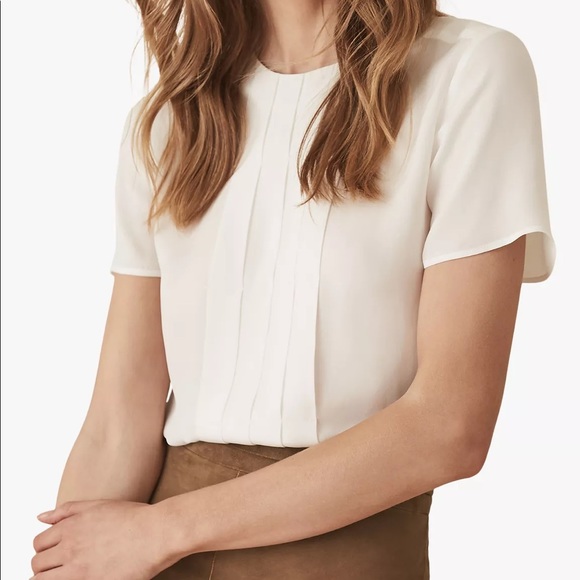Reiss Tops - $250 reiss jax pleated front blouse size 4
